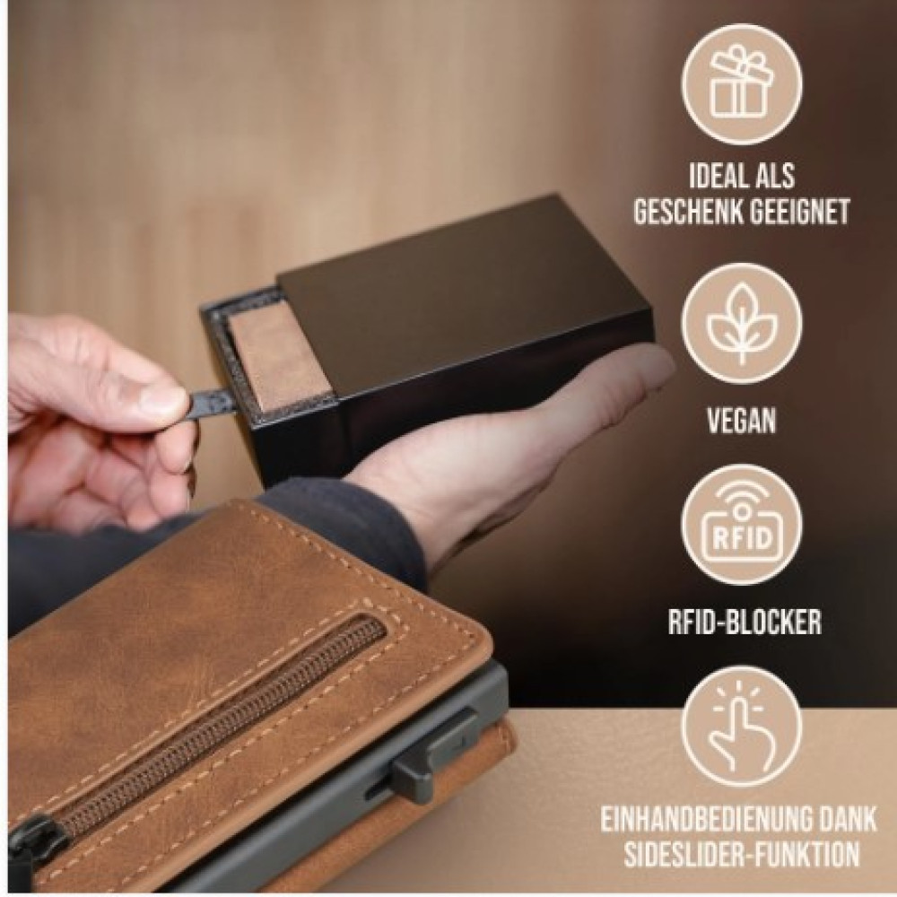 Мужской кошелек pots Minimalist Wallet с RFID защитой и алюминиевый кардхолдер
