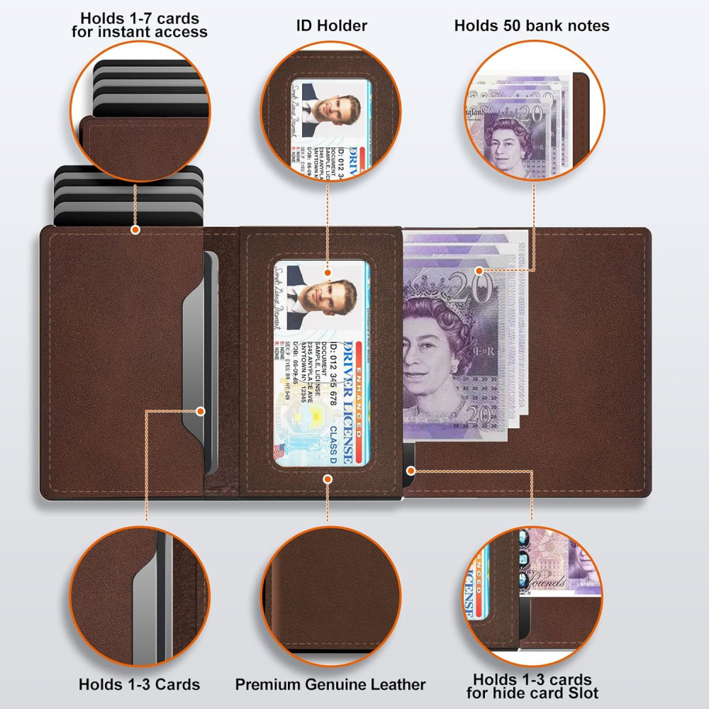Мужской кошелек pots Minimalist Wallet с RFID защитой и алюминиевый кардхолдер