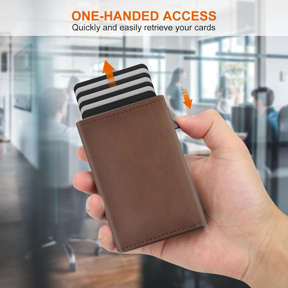 Мужской кошелек pots Minimalist Wallet с RFID защитой и алюминиевый кардхолдер