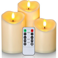 Набор LED свеч Homemory без пламени водонепроницаемые 3 шт с пультом и таймером