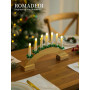 Рождественский подсвечник Romadedi с 7 LED-свечами деревянный мостик