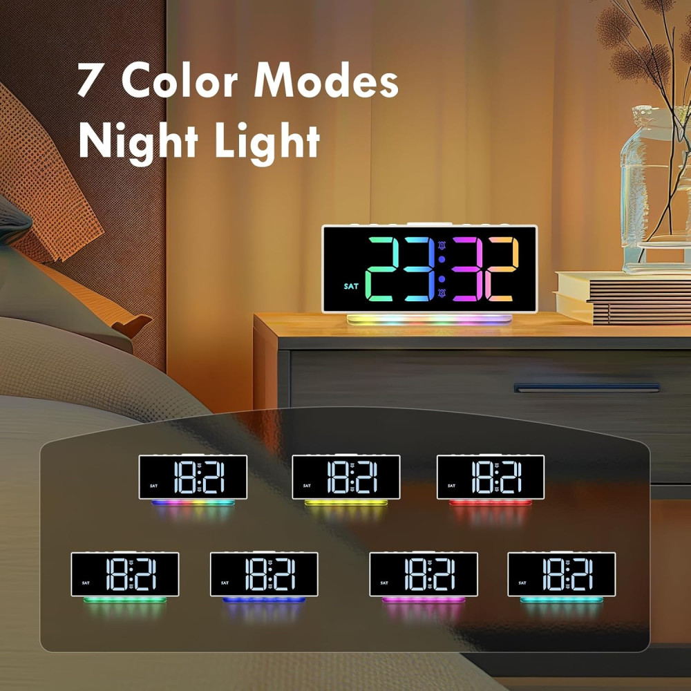 Электронный будильник настольный HERMIC G10 RGB LED 8 цветов