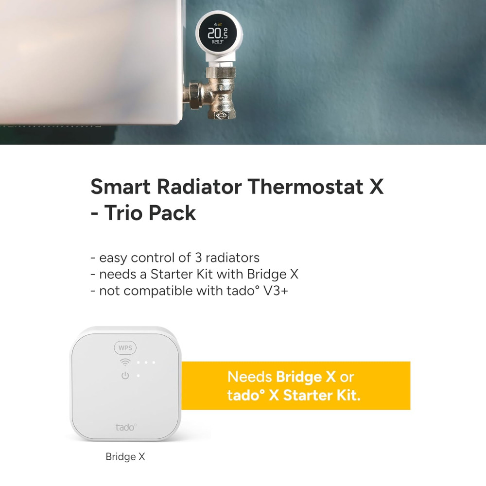 Умный радиаторный термостат tado Smart Radiator Thermostat X набор из 3 шт