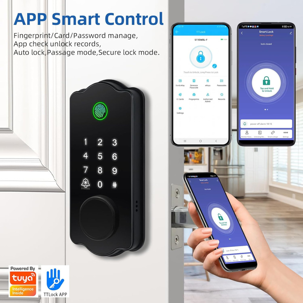 Умный дверной замок LETTON биометрический 5в1 Bluetooth/Wi-Fi