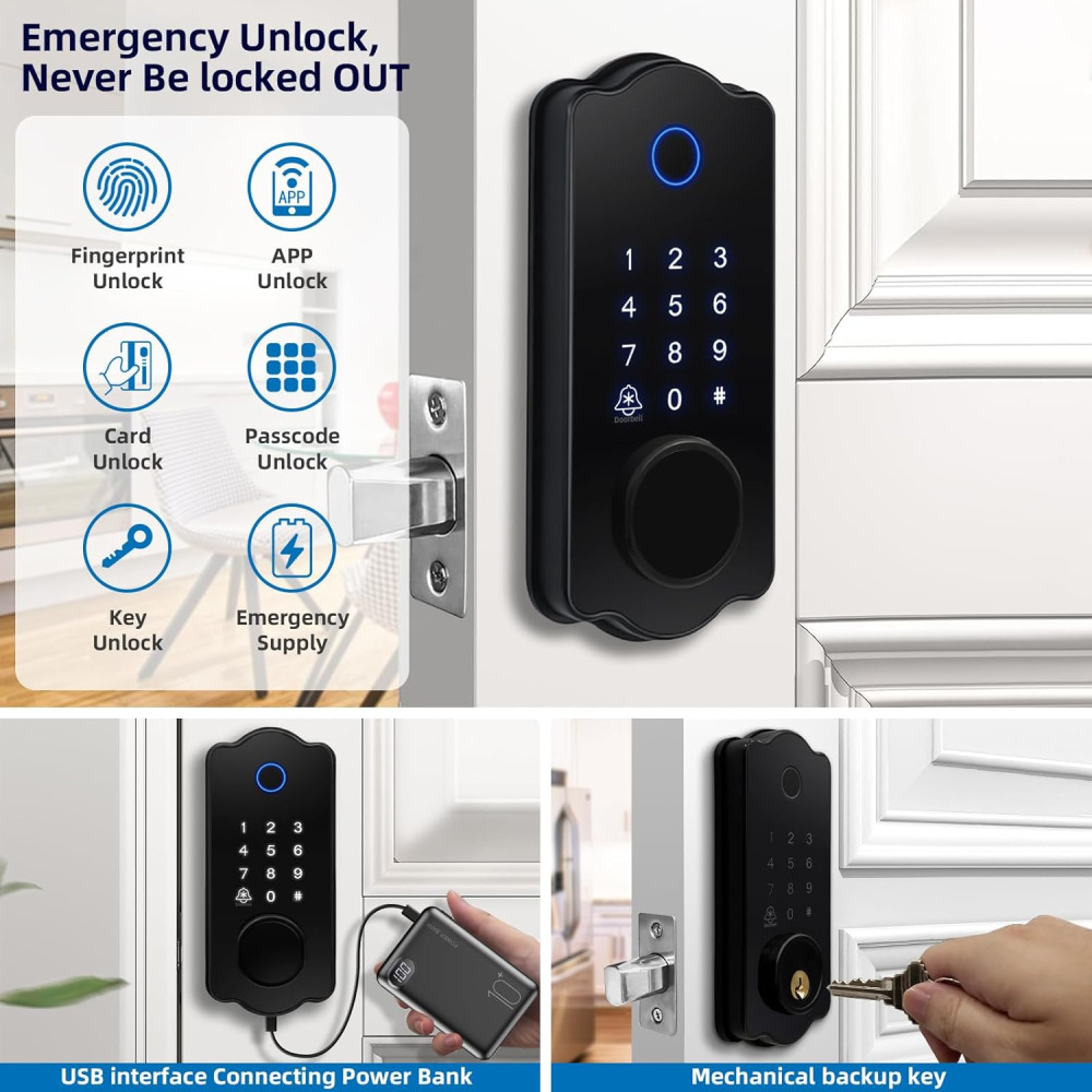 Умный дверной замок LETTON биометрический 5в1 Bluetooth/Wi-Fi