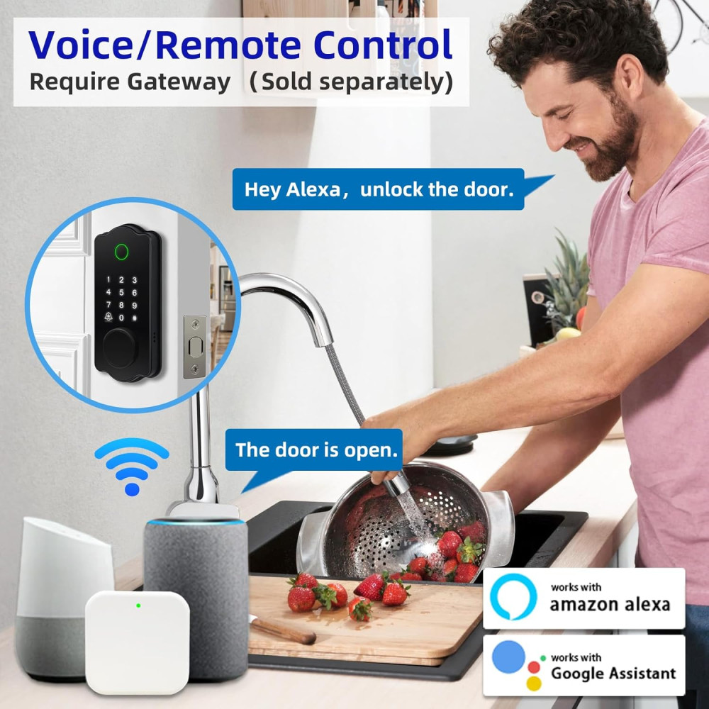 Умный дверной замок LETTON биометрический 5в1 Bluetooth/Wi-Fi