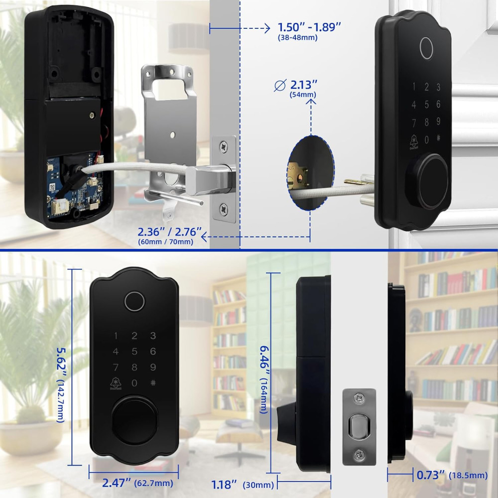 Умный дверной замок LETTON биометрический 5в1 Bluetooth/Wi-Fi