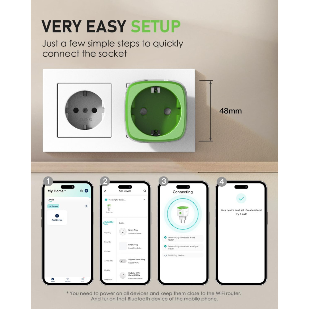 Умная WLAN розетка GreenSun со счетчиком электроэнергии и таймером