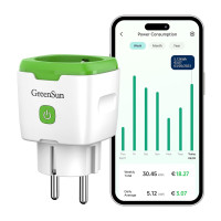 Умная WLAN розетка GreenSun со счетчиком электроэнергии и таймером