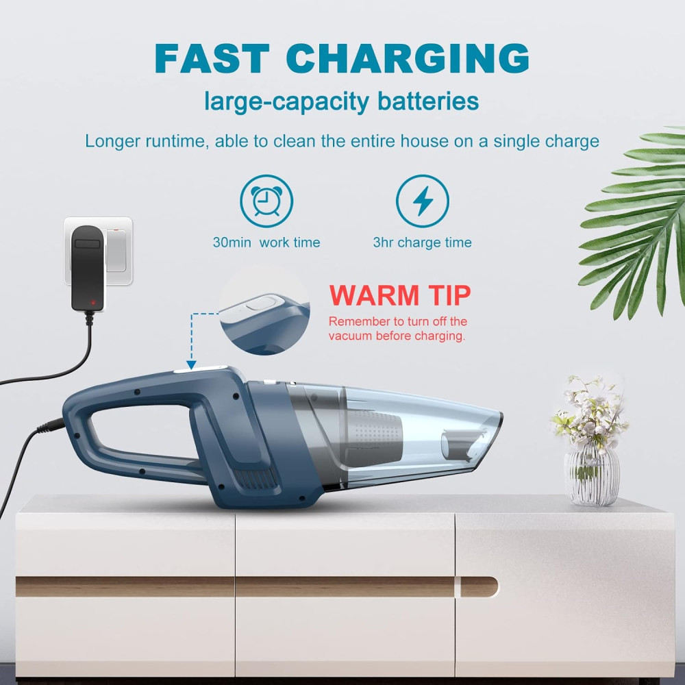 Автомобильный ручной пылесос Hangorize 120 Вт и аккумулятор 2200 mAh