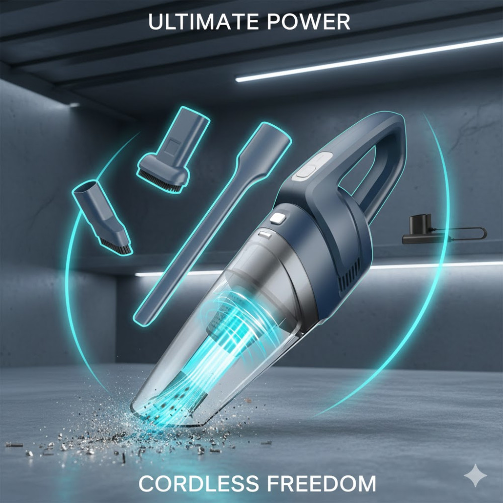 Автомобильный ручной пылесос Hangorize 120 Вт и аккумулятор 2200 mAh