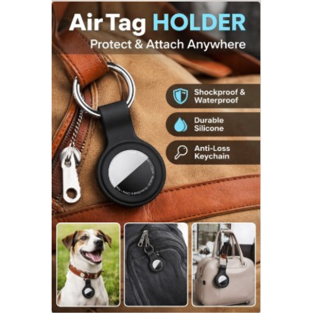 Силиконовый чехол-брелок для AirTag Linsaner с кольцом