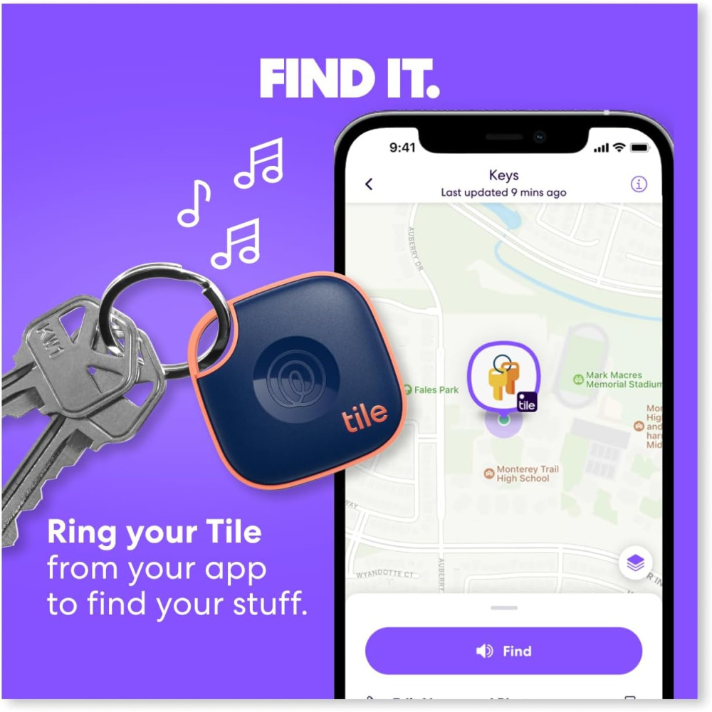 Bluetooth трекер Tile для поиска ключей и вещей до 105 м IP68 