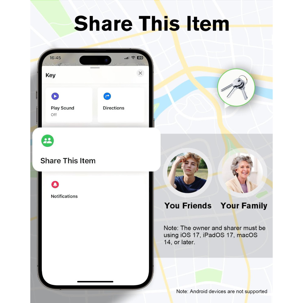 Смарт трекер Hauibela для Apple Find My 4 шт Bluetooth IP67
