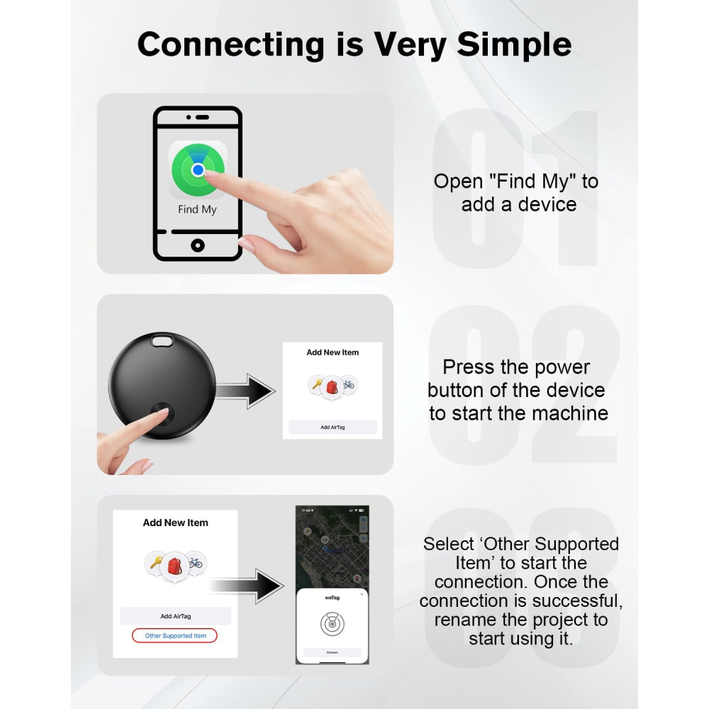 Смарт трекер Hauibela для Apple Find My 4 шт Bluetooth IP67