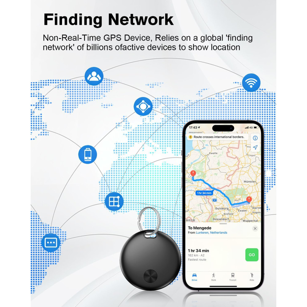 Смарт трекер Hauibela для Apple Find My 4 шт Bluetooth IP67