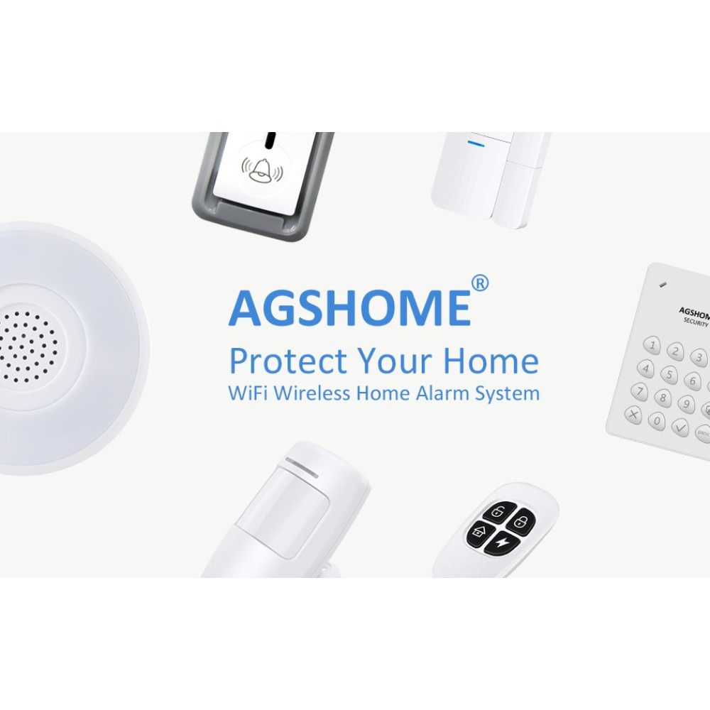 Бездротова сигналізація AGSHOME WiFi для дому з 8 датчиками 