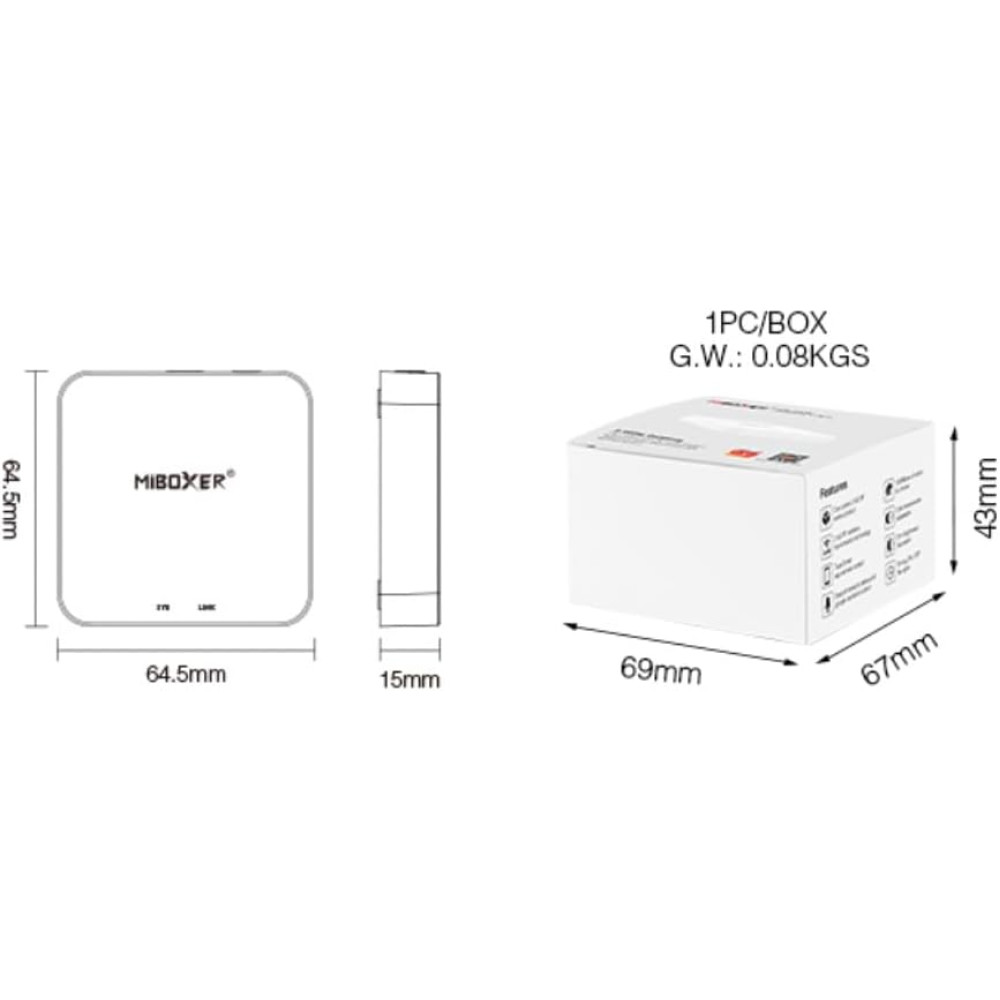 Адаптер-перетворювач Wi-Fi Mi-light для контролерів димерів 2,4G WL-BOX 2