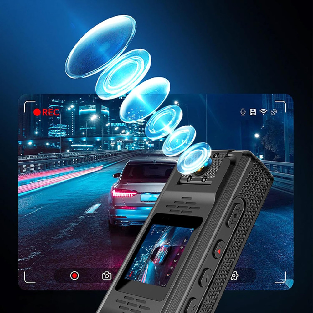 Нательная камера Luqeeg, экран 1,3 дюйма, разрешение 4K, 12 Мп, Wi-Fi