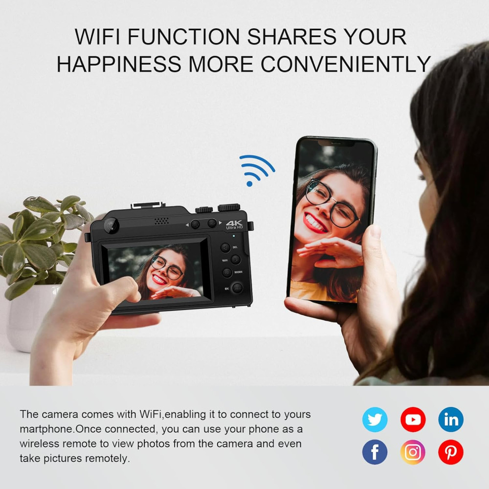 Цифровая камера LONGYI X9 5K/64 МП Wi-Fi 18× зум 64 GB