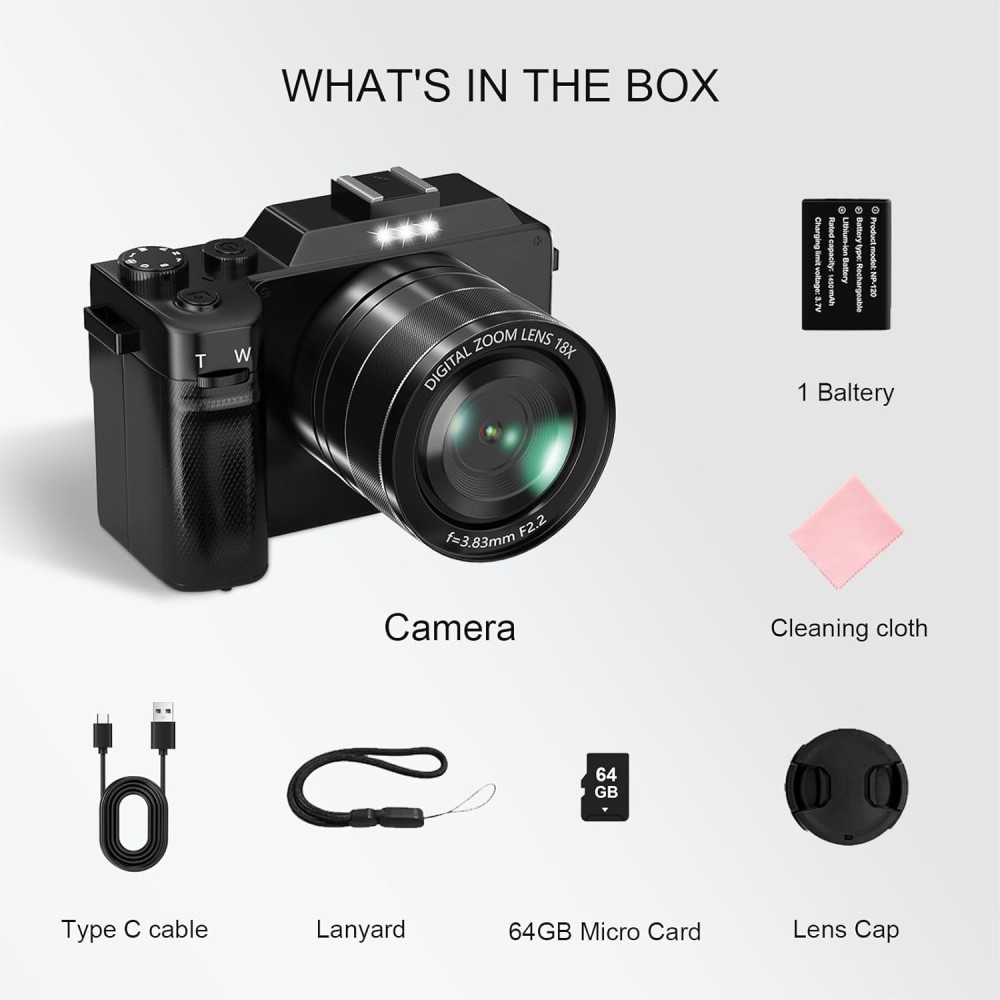 Цифровая камера LONGYI X9 5K/64 МП Wi-Fi 18× зум 64 GB