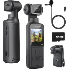 Мини боди-камера ZOMFOM 4K с микрофоном WiFi 270° поворот 64GB