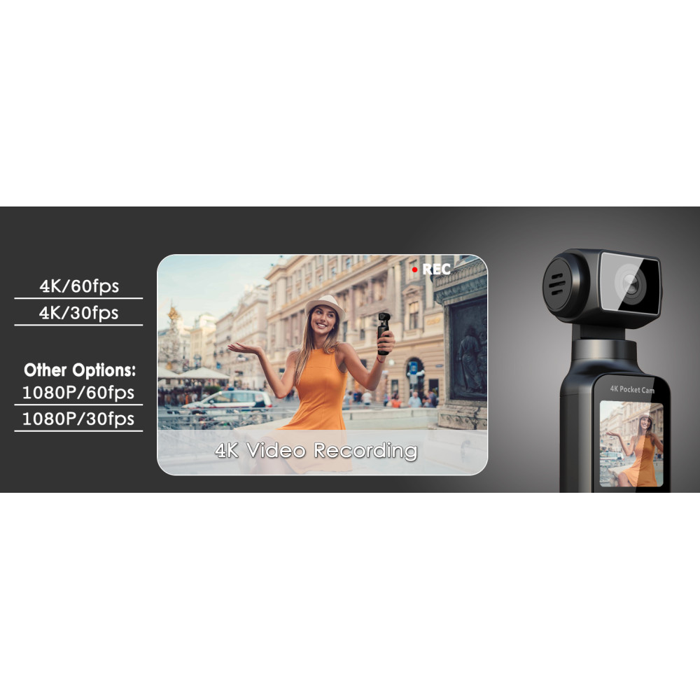 Мини боди-камера ZOMFOM 4K с микрофоном WiFi 270° поворот 64GB