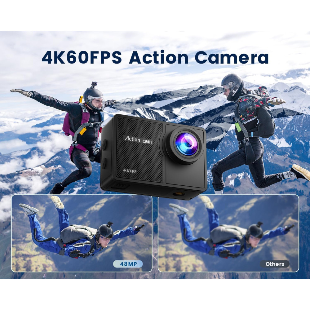 Екшн камера Camlance 4K 60FPS 48MP WiFi водонепроникна з пультом 