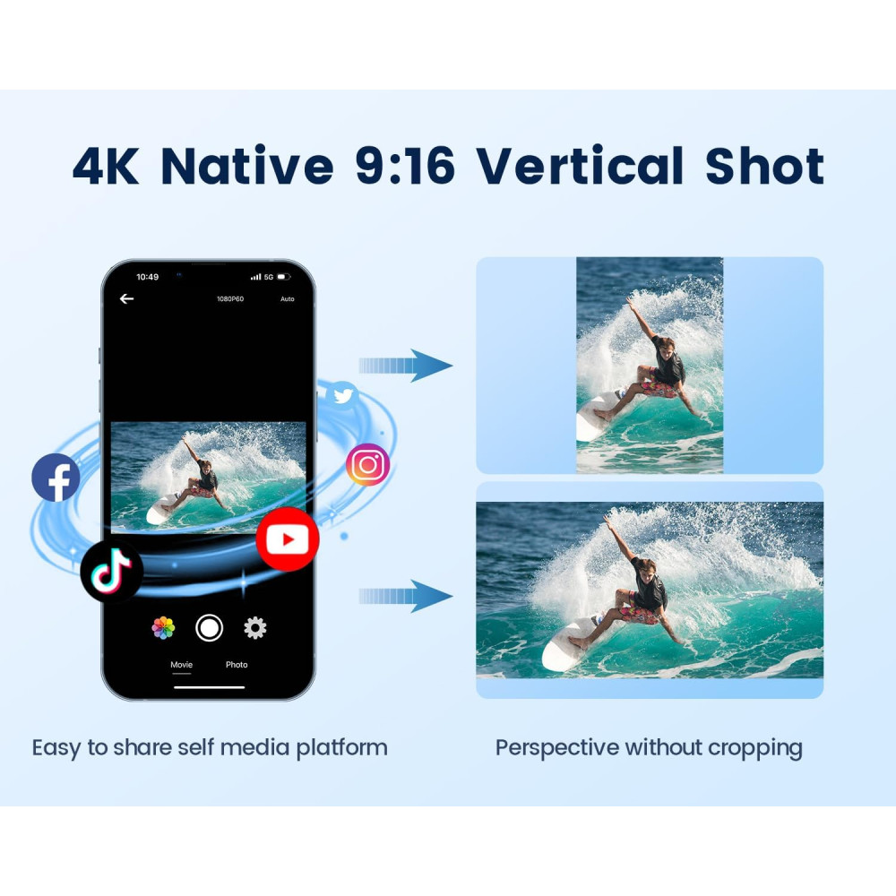 Екшн камера Camlance 4K 60FPS 48MP WiFi водонепроникна з пультом 