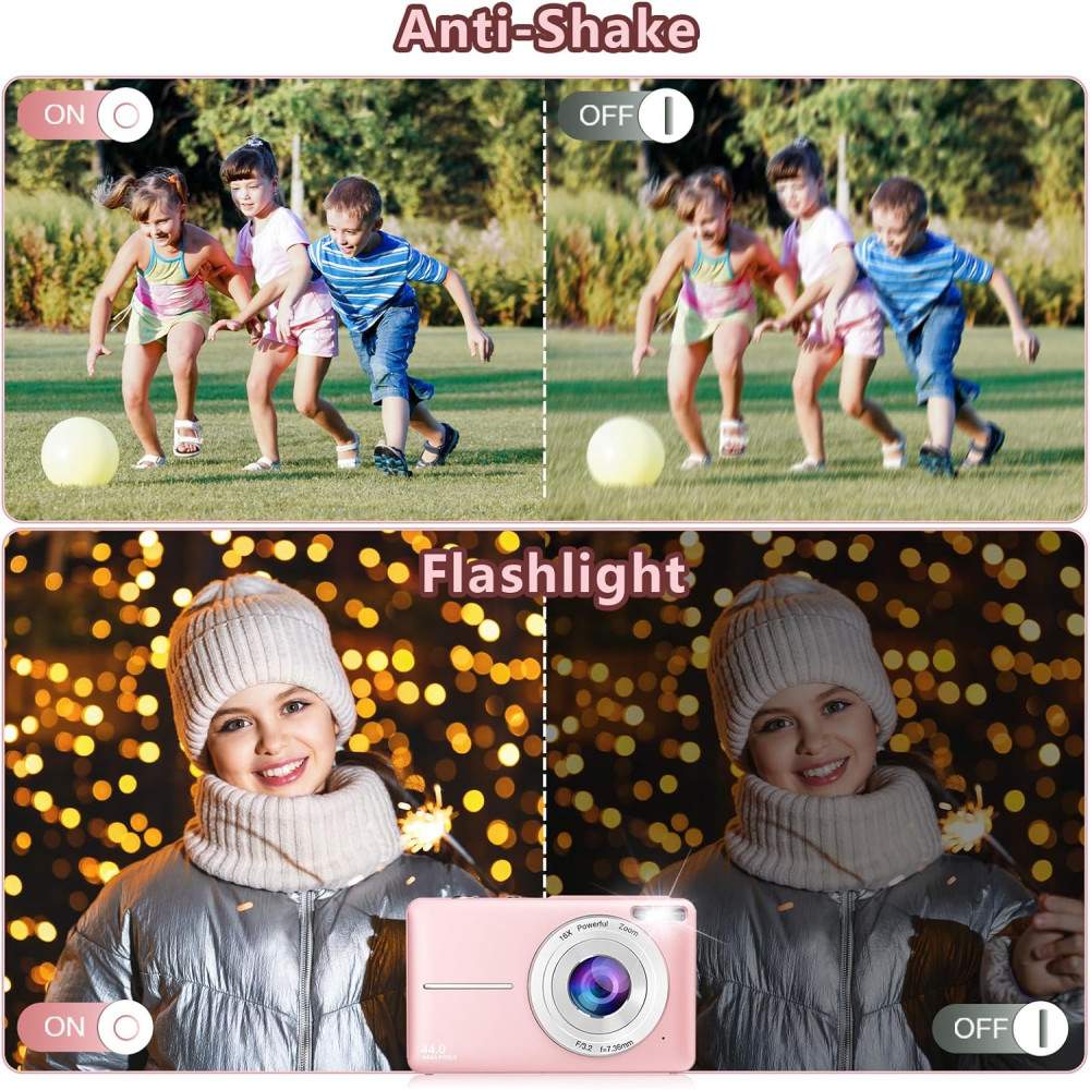 Детский цифровой фотоаппарат Hauyince 44MP FHD 1080P 16X зум 32GB