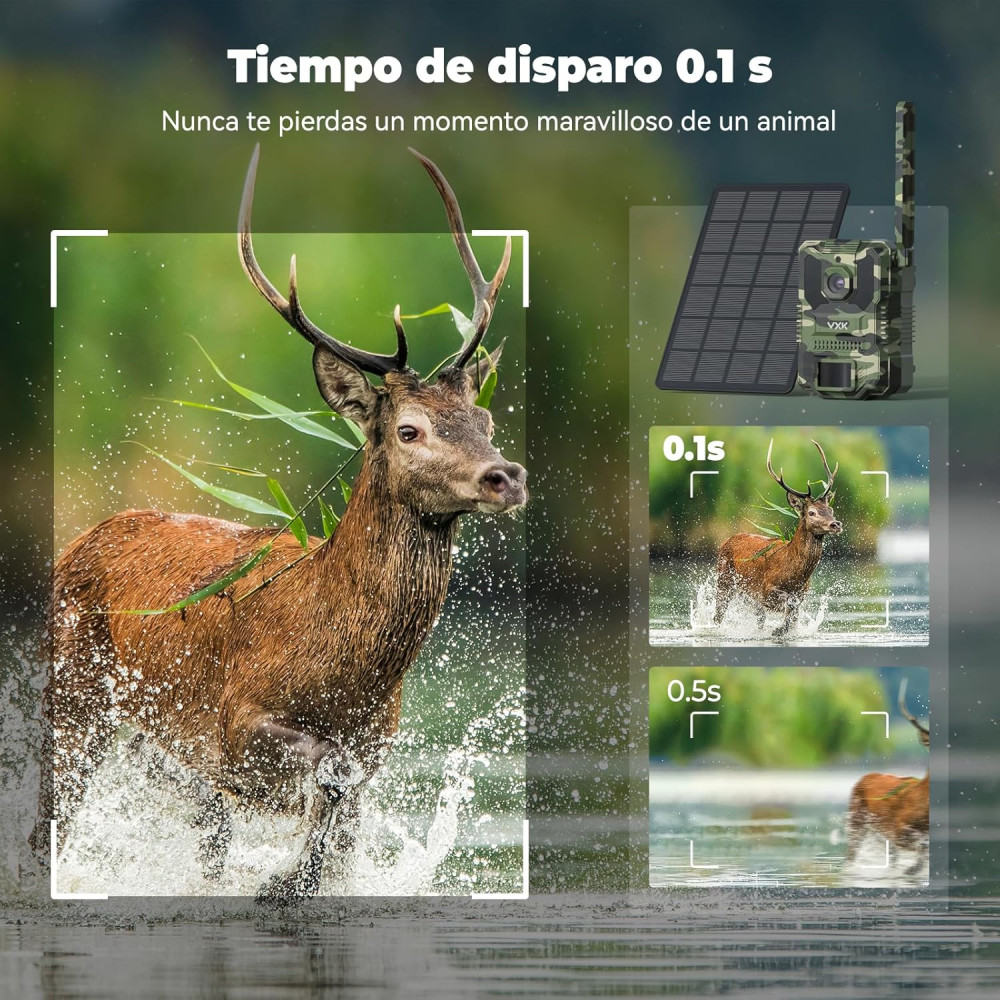 Фотопастка 4G Мисливська камера VXK F20 2 7K із сонячною панеллю та SIM-карткою