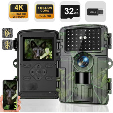 Фотоловушка Охотничья Wi-Fi камера Lutranstra 4K IP66 ночное видение 25 м 32GB