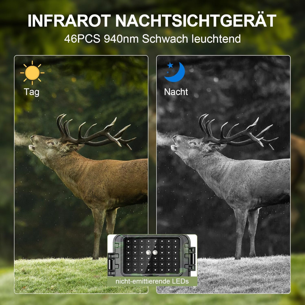 Фотопастка Мисливська Wi-Fi камера Lutranstra 4K IP66 нічне бачення 25 м 32GB