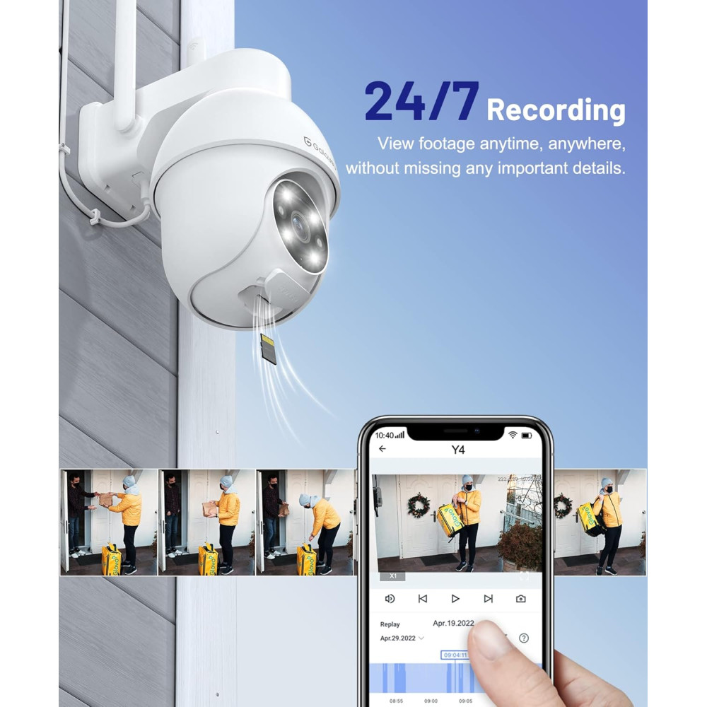 Камера видеонаблюдения GALAYOU 2K WiFi 360° с цветным ночным видением
