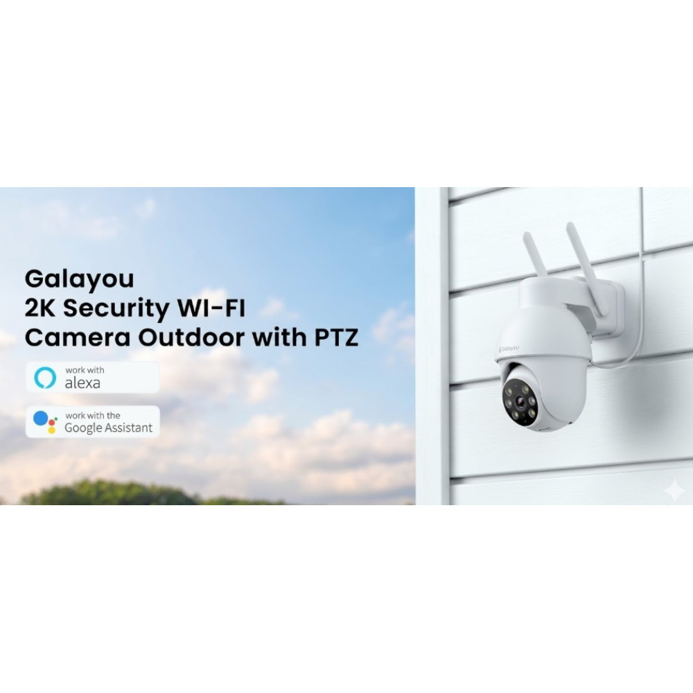 Камера видеонаблюдения GALAYOU 2K WiFi 360° с цветным ночным видением