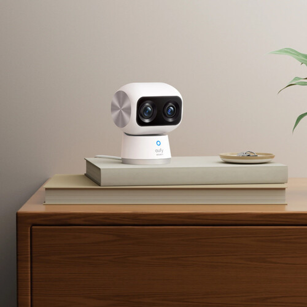 Камера відеоспостереження eufy 4K 360° WiFi поворотна з двома камерами AI