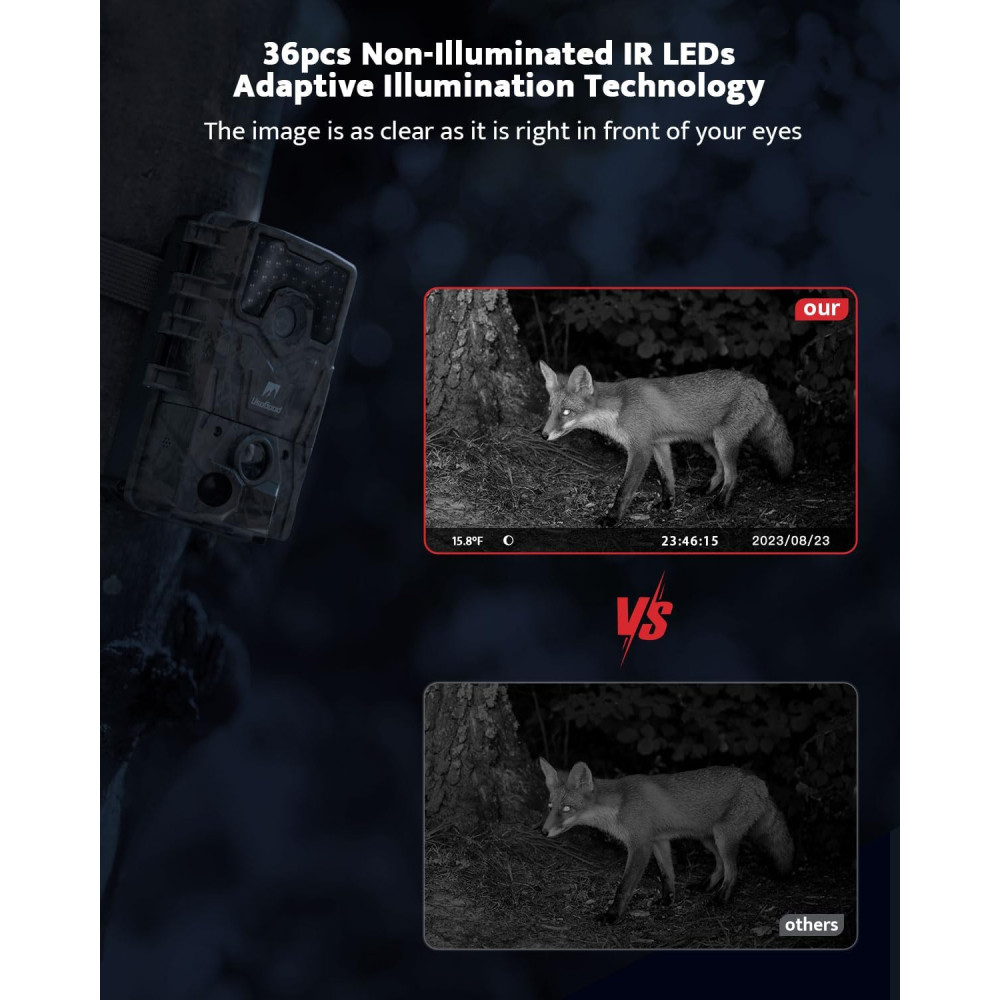 Фотоловушка Охотничья камера Usogood 4K 48MP с ночным видением IP66 32GB