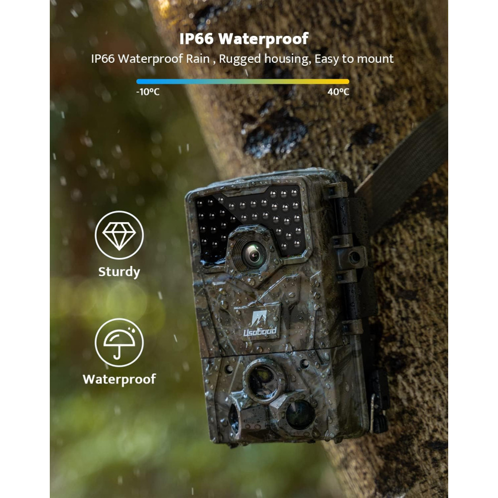 Фотоловушка Охотничья камера Usogood 4K 48MP с ночным видением IP66 32GB