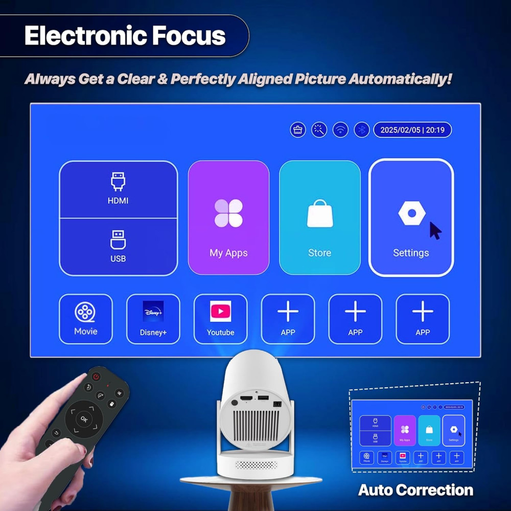 Мини-проектор Electric Focus HY300 Plus автофокус и 4K поддержка