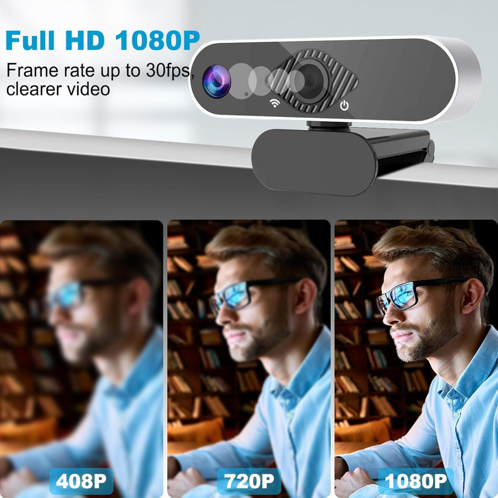 USB Веб камера WENJION 1080P Full HD з мікрофоном для відеодзвінків
