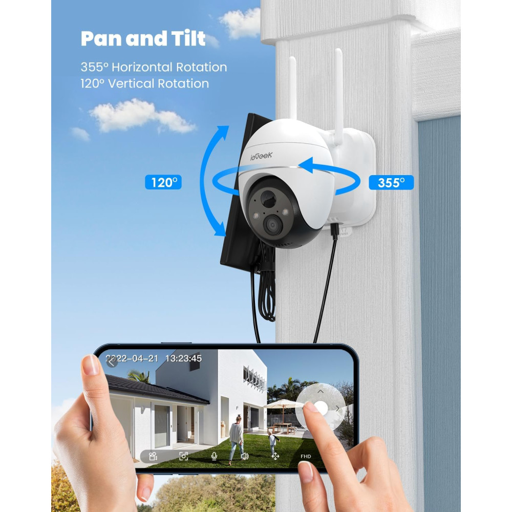 Автономна зовнішня WiFi камера безпеки ieGeek ZS-GX1S з сонячним живленням