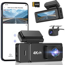 Видеорегистратор Otovoda с Wi-Fi 4K+1080P две камеры ночного видения и SD 64GB
