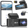 Видеорегистратор Otovoda с Wi-Fi 4K+1080P две камеры ночного видения и SD 64GB