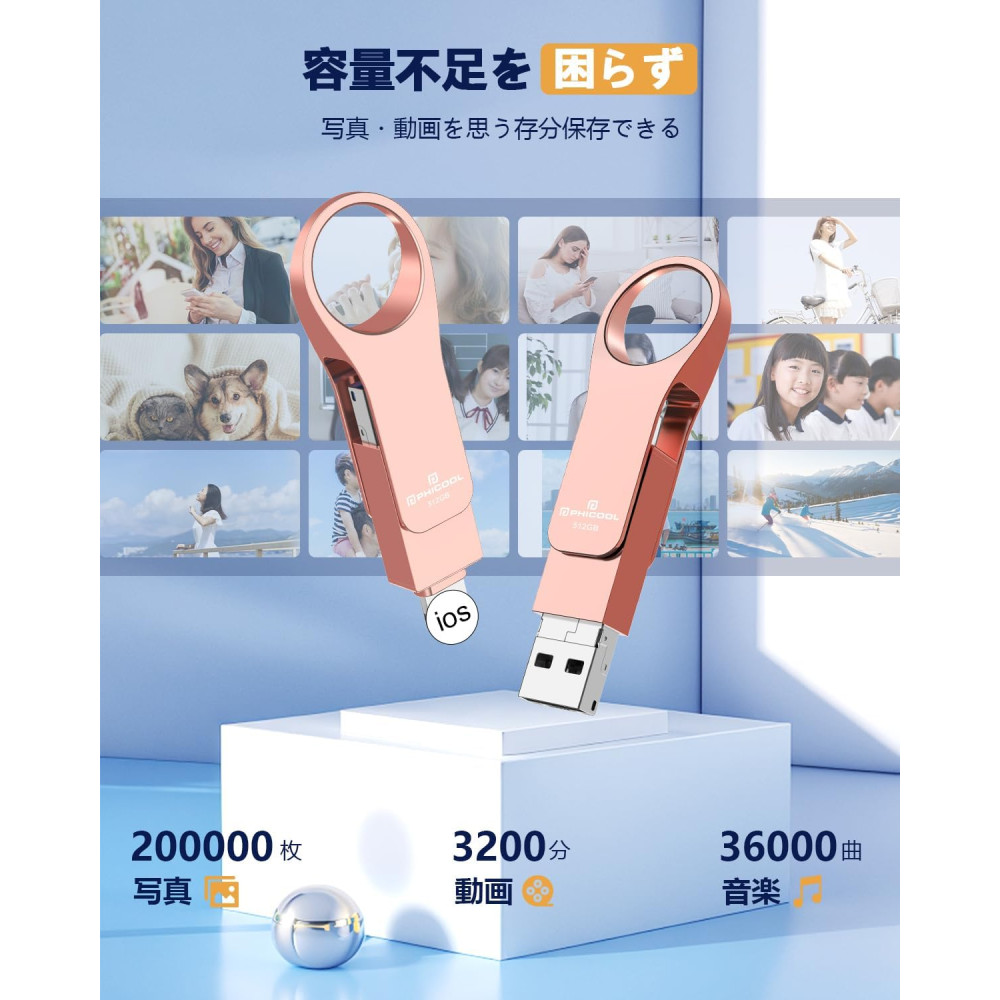 USB флеш накопитель 4 в 1 PHICOOL 512GB