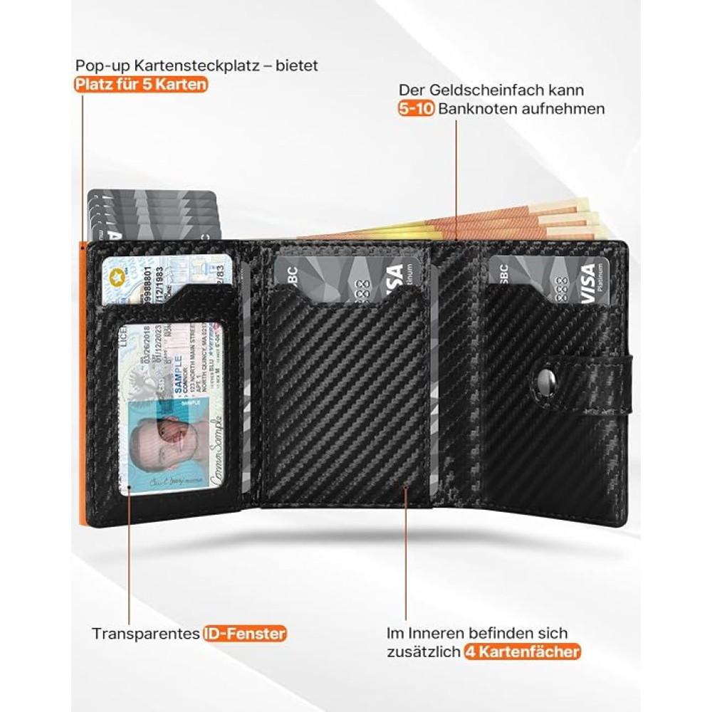 Мужской кошелек Tomylv HW0938 с RFID защитой отделением для монет и карт