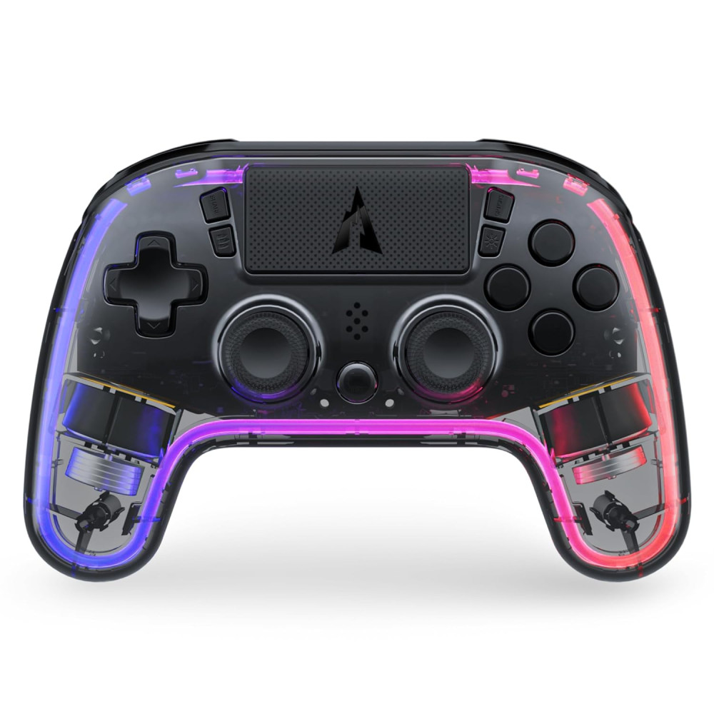 Бездротовий контролер AUROCE Ray1 для PS4 PS3 PC прозорий із RGB Neon