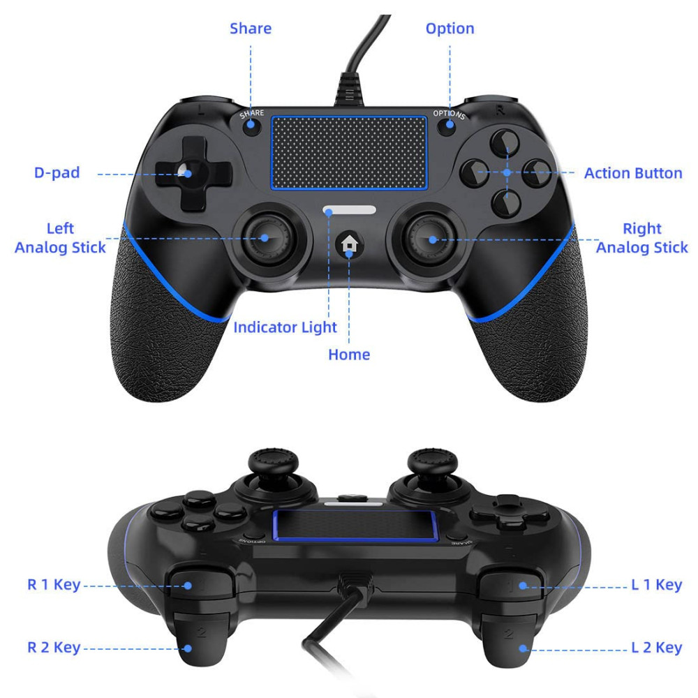 Проводной геймпад DIANVEN для PlayStation 4  PS4 Pro  PS4 Slim и ПК Windows