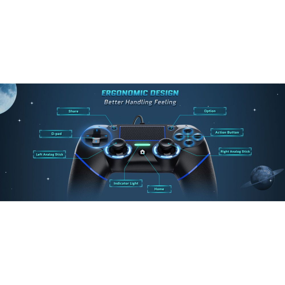 Проводной геймпад DIANVEN для PlayStation 4  PS4 Pro  PS4 Slim и ПК Windows