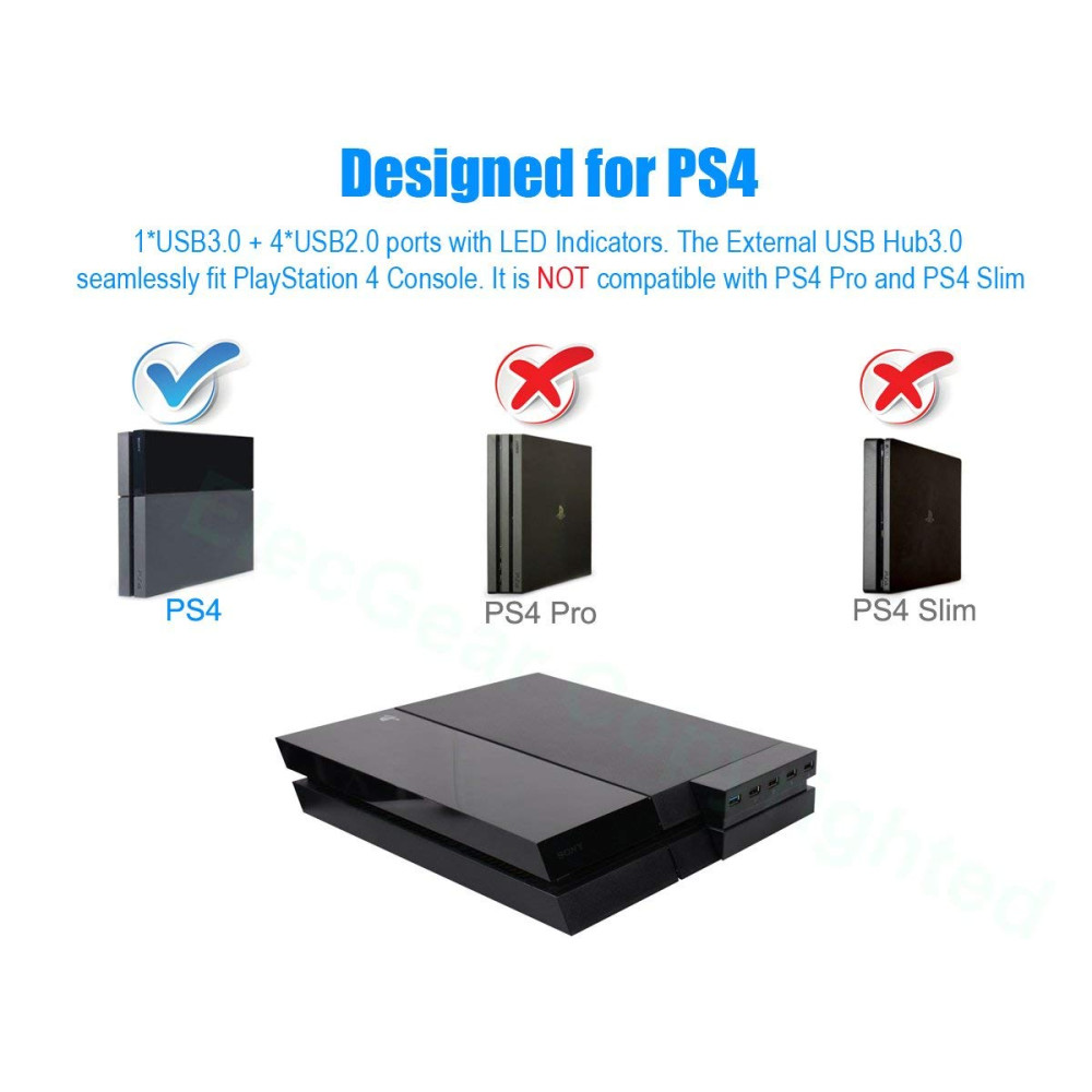 USB хаб Dobe для PlayStation 4 расширитель с 2 на 5 USB портов