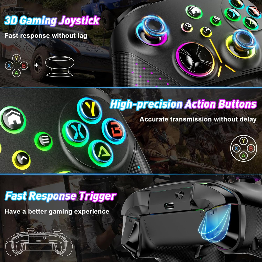 Беспроводной геймпад (джойстик) Gamrombo для Xbox PC iOS Android RGB TURBO